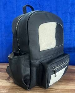 Sac à dos en cuir véritable de vache, unisexe, fait main, design antivol, doublure en polyester, fermeture éclair, capacité 36-55L - Product Image 2