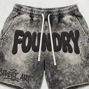 Ensemble short et sweat à capuche personnalisé pour homme, style streetwear estival, 100% coton French Terry, imprimé délavé à l'acide, séchage rapide, sérigraphié - Product Image 6