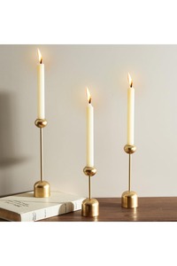 Ensemble de bougies LED coniques sans flamme, base en or élégante et unique, décoration d'intérieur - Product Image 3