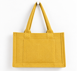 Beige <b>Shopping</b> <b>Bag</b> <b>Reusable</b> Tote Handbag with Shoulder Straps Front Pocket for Grocery Travel Daily Use - Product Image 2
