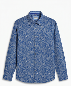 Camisa Casual de Hombre Enovate, Doble Botonadura, Manga Larga, Transpirable, 100% Algodón, con Logotipo en la Parte Posterior del Cuello, para Primavera - Product Image 1