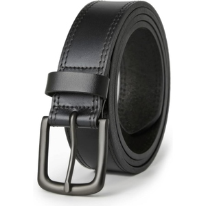 เข็มขัดหนังแท้สำหรับผู้ชาย สีน้ำตาลคลาสสิก ทำจากหนังวัว พร้อมหัวเข็มขัดโลหะทนทาน เหมาะสำหรับใส่ในโอกาสทางการและลำลอง - Product Image 3