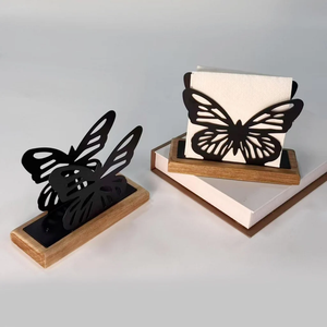 Porta Servilletas Metálico con Diseño de Mariposa, Porta Servilletas de Mesa de Metal Negro, Porta Servilletas Metálico de Color Negro - Product Image 6