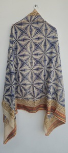 Indigo Cotton Sarong Pareo Block Print Striped Beach Wrap Boho Bikini Cover 1 Piece Vacation Swimwear Women Soft Lightweight - Product Image 3