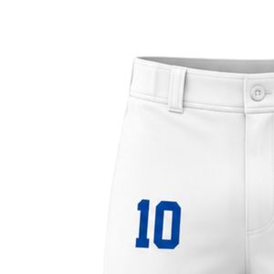 Pantalones de Béisbol Blancos con Número 10 Azul Rey y Logotipo de Águila Bordado en la Parte Delantera, Corte Ajustado para Hombre Adulto, Todas las Temporadas - Product Image 3
