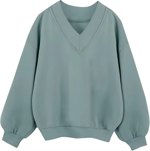 High Quality Knitted Polyester/Cotton <b>Blend</b> Solid Eco-Friendly Regular Fit Acid Wash Embroidered Heavyweight Sweatshirt - Product Image 1