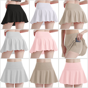 Falda de tenis para mujer, cintura alta, línea A, plisada, para tenis, golf, bádminton, entrenamiento y uso diario cómodo. - Product Image 3