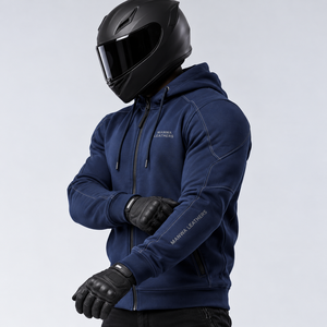เสื้อแจ็คเก็ตหนัง Manwa Leathers สำหรับผู้ชาย สีกากี มีซิป ฮู้ด แขนยาว เหมาะสำหรับฤดูใบไม้ร่วง สไตล์นักขี่มอเตอร์ไซค์ - Product Image 6
