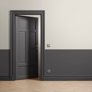 Puertas Interiores de MDF con Acabado de Madera para Habitaciones de Hotel, Puerta Moderna de MDF para Dormitorio con Chapa de Madera, Recubierta de PVC, Resistente a la Humedad - Product Image 1