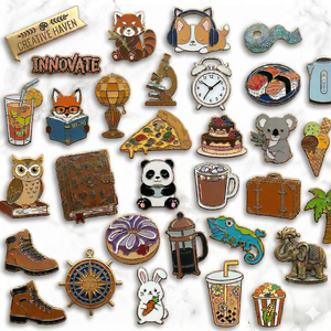 Broches et badges personnalisés en alliage de zinc, style vintage, découpés, avec logo, émail souple ou dur, souvenirs, épingles de revers sur mesure - Product Image 1
