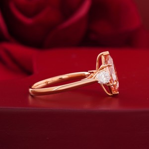 Vivid Red Marquise Cut Lab Grown Diamond 1.62 CT Fashion <b>Ring</b> in 14K <b>Gold</b> - Product Image 2