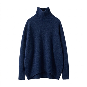 Pull à col roulé pour femme, tricoté sur mesure, manches longues, chaud, hiver, pull-over, marque privée, fournisseur de vêtements en gros - Product Image 2