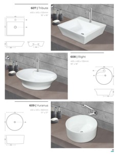 White <b>Round</b> Countertop Hand Wash <b>Basin</b> Ceramic Vessel 400x400mm Travertine Polished Minimalist Design 12L Capacity NSF Certified - Product Image 3
