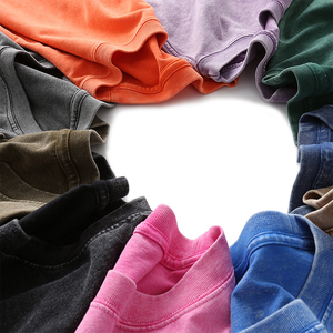 Best Quality Vintage <b>Men's</b> Oversized T-Shirt 230 GSM 100% Cotton Short Sleeve O-Neck Solid Color Jersey Washed Fit <b>for</b> <b>Men</b> - Product Image 5