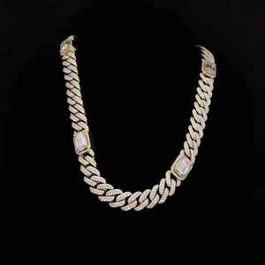 Collar de Plata Esterlina con Eslabones Cubanos y Detalles en Oro Rosa, Estilo Hip Hop, Cadena de Lujo, Joyería Elegante de Moda, Regalo - Product Image 1