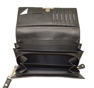 Portefeuille long en cuir véritable Goodman, fermeture à glissière, multifonctionnel, minimaliste, unisexe, usage quotidien - Product Image 3