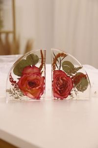 Premium Geometric Resin Bookends Heavy Duty Decorative <b>Book</b> <b>Holder</b> For Living Room Office Desk <b>Books</b> - Product Image 1
