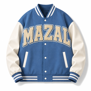 Blouson universitaire en mélange de laine avec lettres brodées pour marques de mode, livraison rapide, collection streetwear – directement de l'usine - Product Image 2