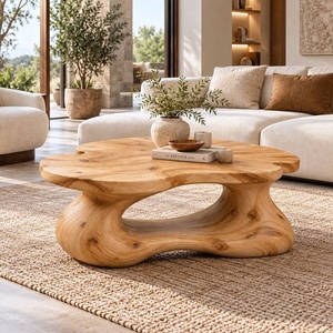 Luxali Modern Solid Wood Coffee <b>Table</b> Living Room Handmade Natural Eco-Friendly Durable Easy Clean Antique Decor Home Furniture - Product Image 4
