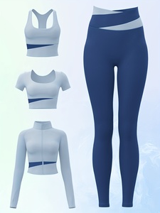Ensemble de fitness trois pièces pour femme Atlaset, tenue de yoga sans couture, leggings taille haute, soutien-gorge de sport, veste zippée, OEM ODM, logo personnalisé - Product Image 6