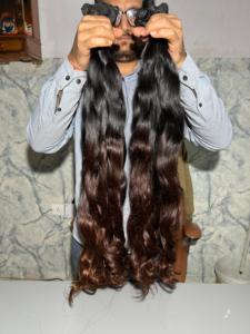 ผมต่ออินเดียแท้ 100% เกรดเวอร์จิ้น คิวติเคิลเรียงเส้นเดียวกัน  แบบคลื่นกลม  ต่อแบบดับเบิ้ลเวฟท์ด้วยเครื่องจักร - Product Image 4