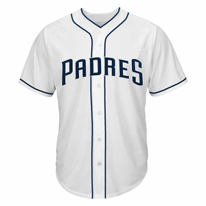 Ensemble uniforme de baseball Padres blanc et bleu à manches courtes, boutonné sur le devant, coupe classique, vêtements pour hommes toutes saisons - Product Image 2