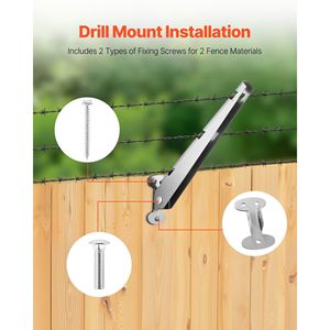 Confezione da 10 Estensori per Pali di Recinzione con Filo Spinato, Montaggio su Superficie Piatta 12.2, in Acciaio Zincato, per Recinzioni, Tralicci e Cancelli - Product Image 5