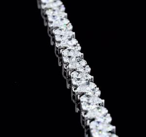 Pear Cut Moissanite Tennis Bracelet Sterling Silver with Prong Setting and Rhodium/Yellow Gold/<b>Rose</b> Gold Plating Wedding Jewelry - Product Image 3
