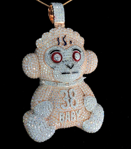 Colgante de Mono de Plata 925 con Microincrustaciones de Moissanita, Estilo Hip Hop, Chapado en Rodio/Oro, Joyería Unisex de Dibujos Animados, Regalo - Product Image 3
