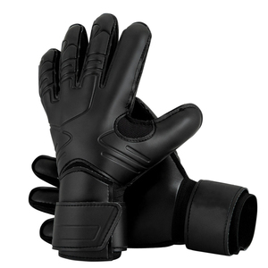 Gants de gardien de but de football tendance, à doigts complets, antidérapants, respirants, en PU, unisexes, avec fermeture auto-agrippante, noirs, écologiques - Product Image 3