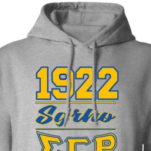 Sudadera con Capucha Gris con Estampado de Sigma Gamma Rho para Mujer, Sudadera con Capucha con Gráfico de Letras de Hermandad Griega, Ropa Personalizada para el Campus - Product Image 3