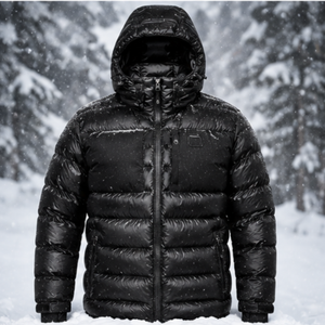Veste coupe-vent à capuche noire pour homme, coupe-vent d'hiver décontracté, fermeture éclair, coupe régulière, en polyester fin, streetwear - Product Image 6