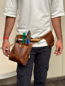 Nuova borsa da cintura in vera pelle di vacchetta per attrezzi di alta qualità in pelle marrone chiave per cintura porta attrezzi regalo per meccanici artigiani - Product Image 2