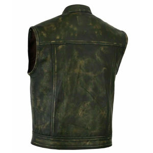 Veste en cuir véritable VIBE SEWN, style tendance, pour hommes, de haute qualité, respirante, pour motards, vêtements d'extérieur d'hiver, fermeture éclair, décontractée - Product Image 3