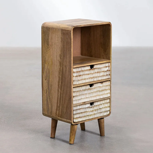 Mesita de Noche de Madera Hecha a Mano con Cajón de Almacenamiento – Mesita de Noche Minimalista para Decoración Moderna de Dormitorio, Decoración Elegante para Dormitorio - Product Image 2