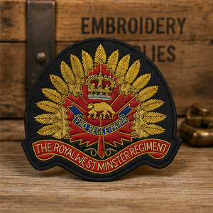 THE ROYAL WESTMINISTER REGIMENT High Quality Lace Embroidered Patch <b>Sew</b>-On Fabric Badge Circular Luxury Design for Garment - Product Image 6