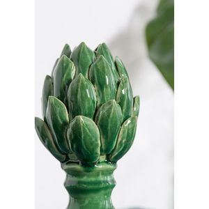 Juego de 2 centros de mesa pequeños verdes de 4x4x7.5'' con diseño de alcachofa floreciente Helsa para bodas y decoraciones de mesa - Product Image 3