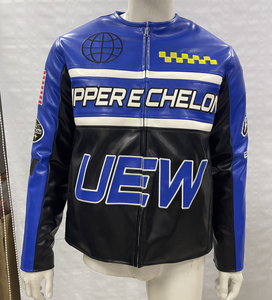 Blouson de course en cuir à manches longues pour homme Antidote, coupe-vent, avec logo imprimé par transfert thermique sur le devant, pour toutes les saisons, vêtements de moto - Product Image 4