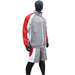 Unisex Gray Red White Color Blocking Tracksuit Full Sleeve Zipper Closure Sporty Style Lightweight Polyester Quick Dry Side - Product Image 2