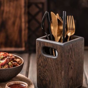 Porte-couverts compact en bois conçu pour les petites cuisines, les appartements et le rangement gain de place - Product Image 5