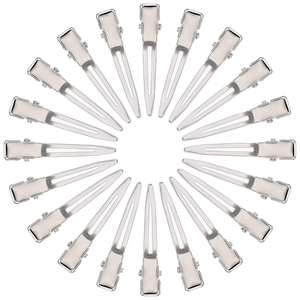 Clips à cheveux à pointe unique de 1,75 pouce, clips argentés pour extensions de cheveux, lot de 10 clips de sectionnement pour cheveux, outil de coiffure pour salon - Product Image 1