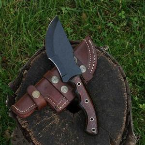 Cuchillo Tracker de Espiga Completa para Supervivencia y Bushcraft con Funda de Cuero, Cuchillo Tracker de Alta Resistencia al por Mayor, Cuchillo Multiusos - Product Image 1