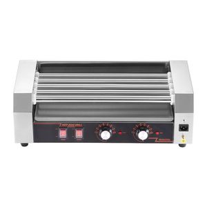 Griglia per Hot Dog a 12 Rulli in Acciaio Inox, 5 Rulli, 750W, Doppio Controllo della Temperatura, Macchina da Cucina Commerciale Rimovibile - Product Image 1