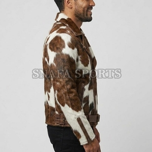 Custom 100% Genuine Cow Hide <b>Leather</b> Biker <b>Jacket</b> Hair on <b>Leather</b> <b>Jackets</b> Available At Reasonable Price With Custom Packing - Product Image 3