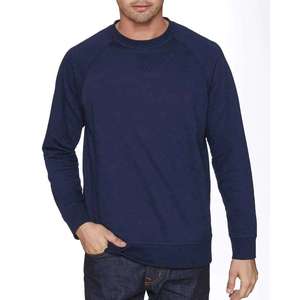 Suéter de Punto para Hombre, Cuello Redondo, Manga Raglán, Color Gris, Corte Regular, Color Sólido, Algodón, Informal, Otoño, Manga Larga - Product Image 3
