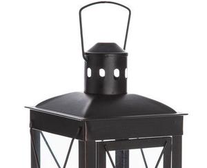 Farol Moderno de Metal y Vidrio Texturizado con Acabado Negro Mate, Faroles de Metal para Velas, Decoración del Hogar para Exteriores, Hechos a Mano - Product Image 2