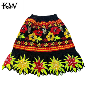 2026 Customized Color Size High Demand New Style Hawaiian Women's Casual Long Cotton Micronesia <b>Skirt</b> Anti-Bacterial Embroidery - Product Image 3