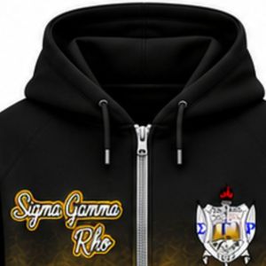 Sudadera con Capucha Oversize Tie Dye para Mujer Sigma Gamma Rho, Color Dorado y Negro, con Letras Griegas Impresas, Sudadera de Forro Polar Informal para Hermandad - Product Image 6