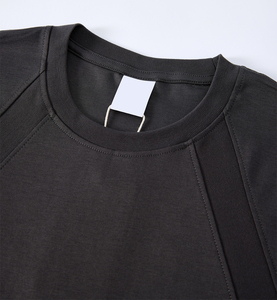 เสื้อยืดทรงสปอร์ตผู้ชาย พิมพ์โลโก้ตามสั่ง ผ้าคอตตอนออร์แกนิคเนื้อหนัก 220 กรัม แห้งเร็ว ทรงหลวมไหล่ตก - Product Image 3