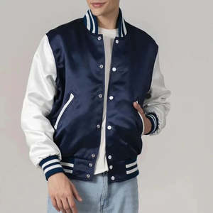 Trendy Custom Eco-Friendly High Street Unisex Varsity Jacket Embroidered Logo <b>Warm</b> Fleece Baseball Casual Jacket - Product Image 3